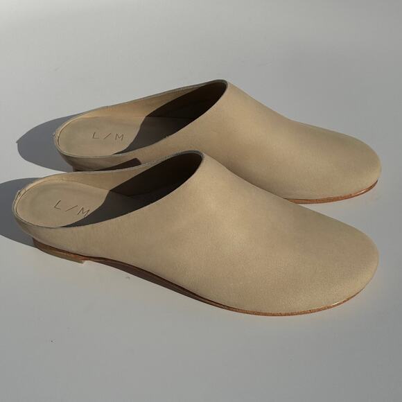 Lauren Manoogian Raw Vault Mules Slides Putty Natural Leather Size 37 NIB $390